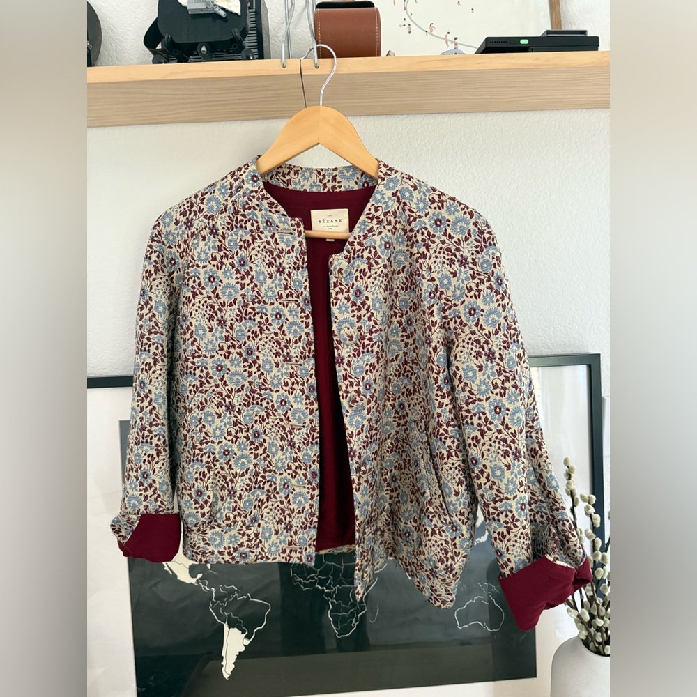 Sezane floral Mike jacket